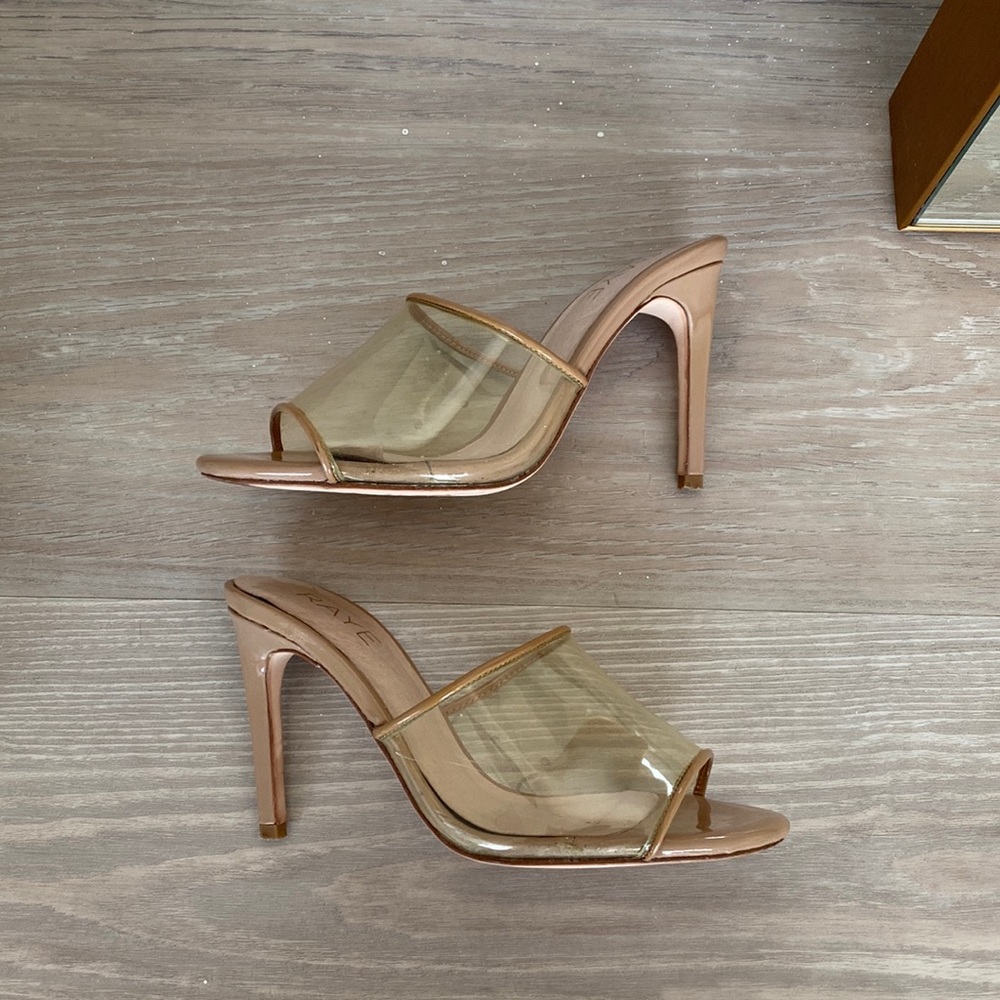Raye Nude Clear Slip On Heeled Sandals